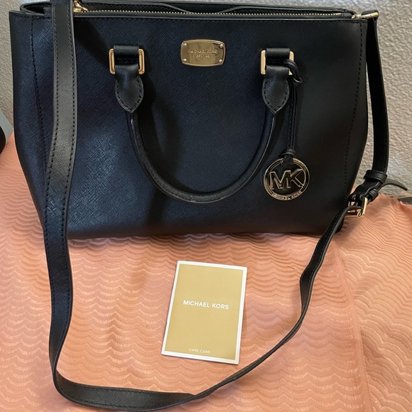 Michael Kors Kellen Black Satchel Tote Handbag - Picture 7 of 8